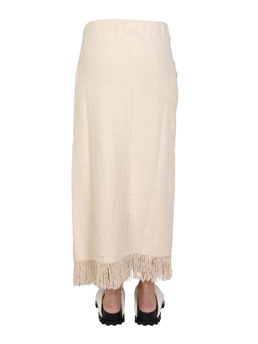Light Brown Solid Maxi Skirt 2