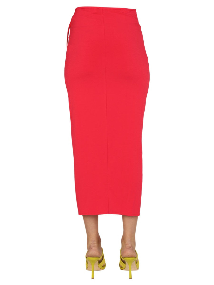 Fuchsia Solid Midi Skirt 2