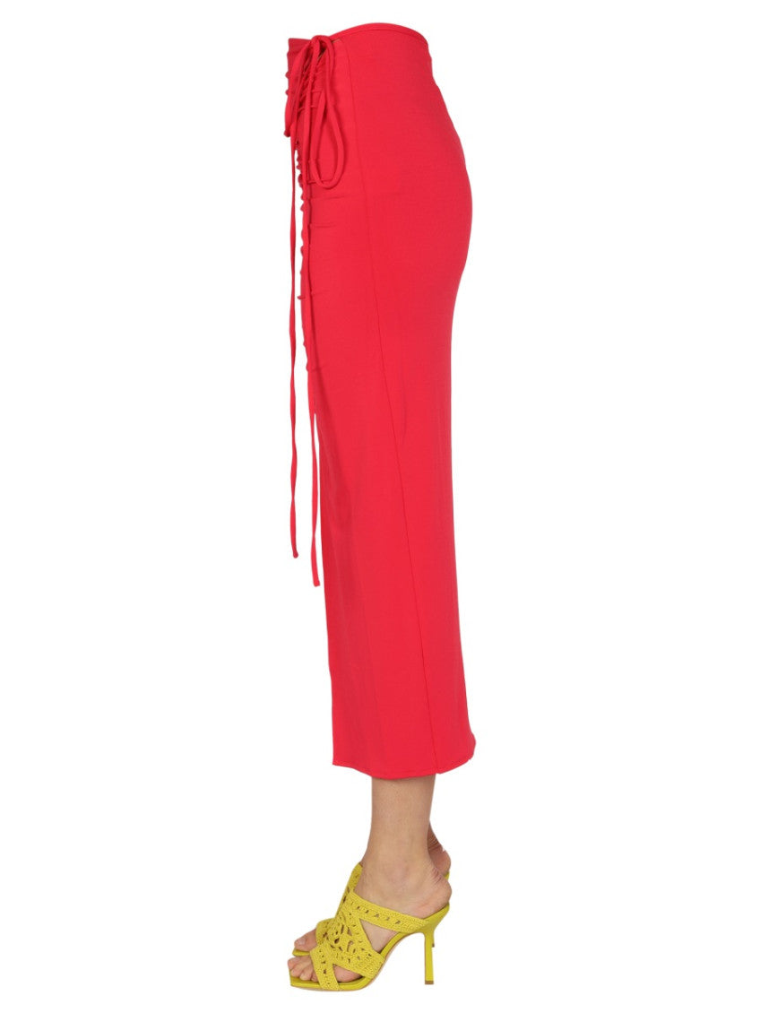 Fuchsia Solid Midi Skirt 3