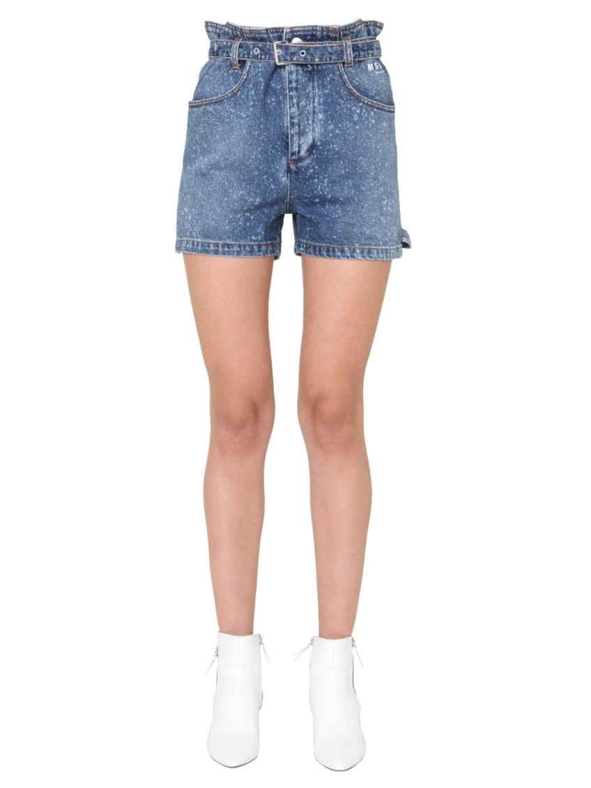 Blue Textured Shorts 1