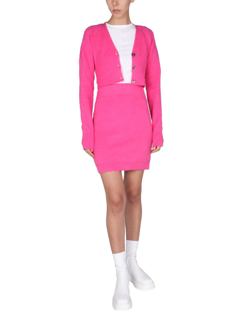 Fuchsia Solid Mini Skirt 4