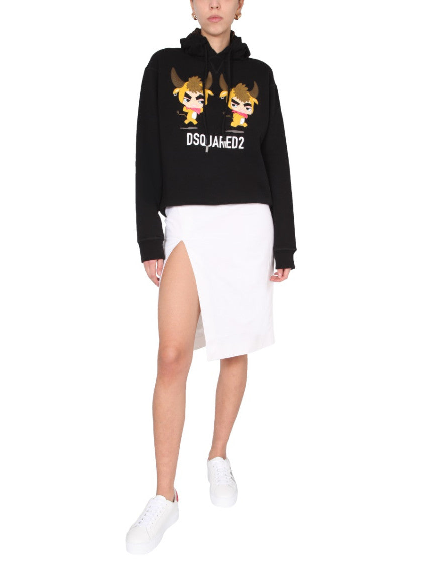 White Solid Knee Length Skirt 4