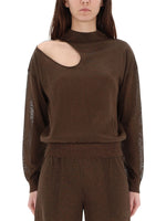 Brown Mock Collar Top 1