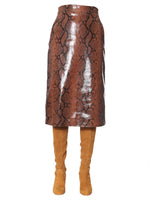 Brown Animal Print Midi Skirt 1