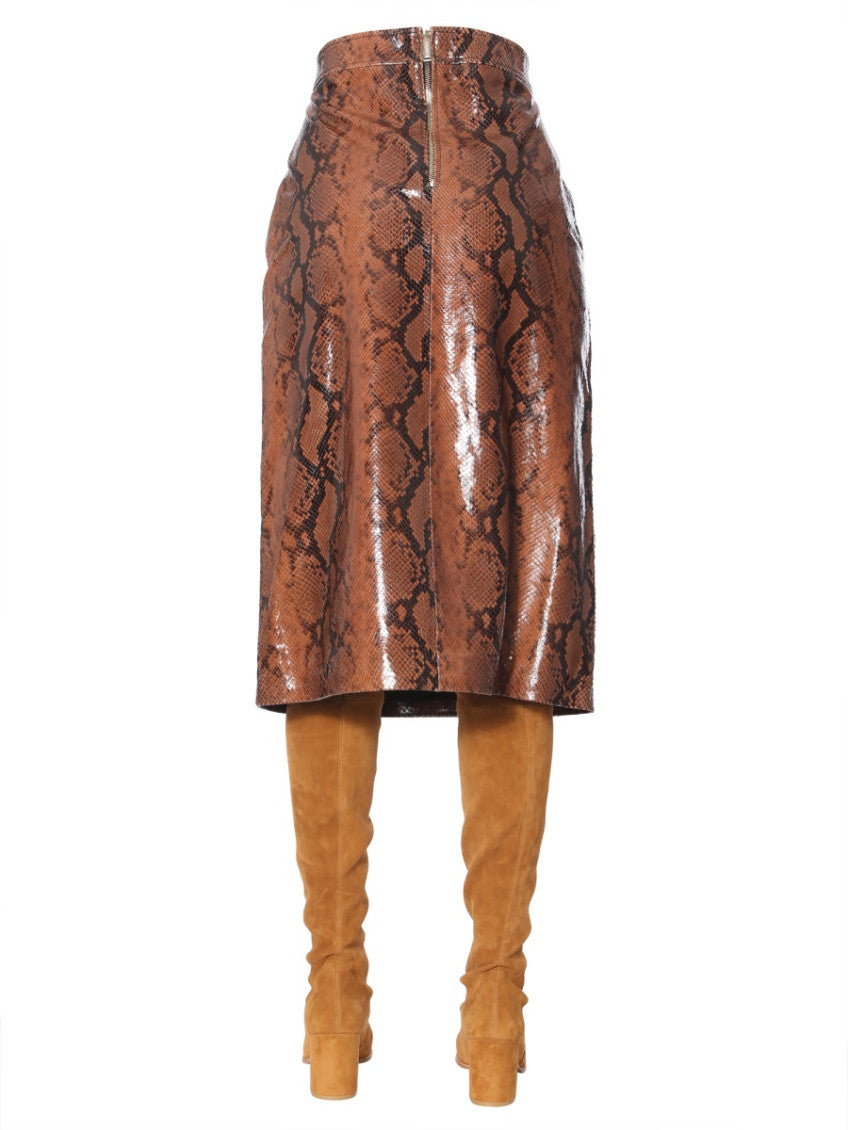 Brown Animal Print Midi Skirt 2