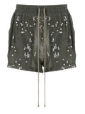 Green Nylon Embellished Shorts 1