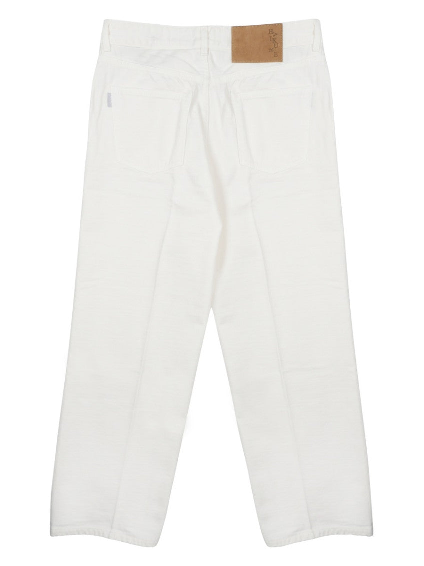 White Straight Mid Rise Jeans 2