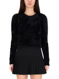 Black Textured Crew Neck Sweater 1