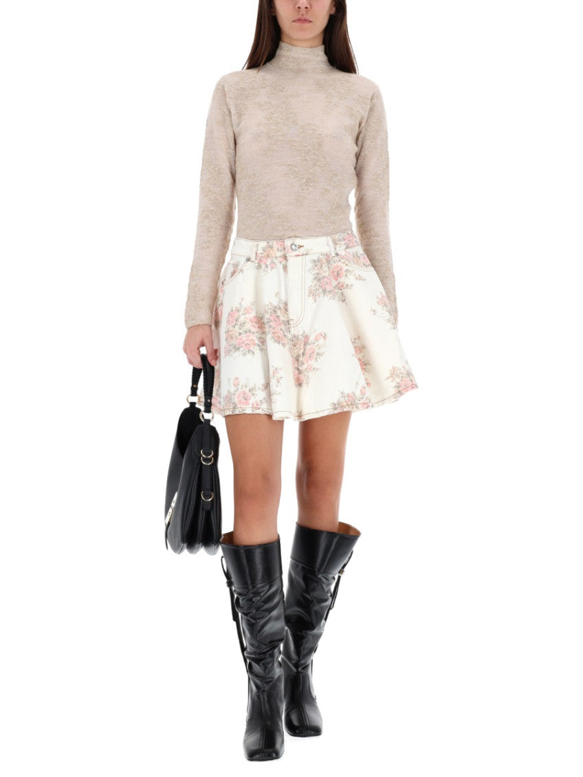 Beige Solid Mock Collar Sweater 4