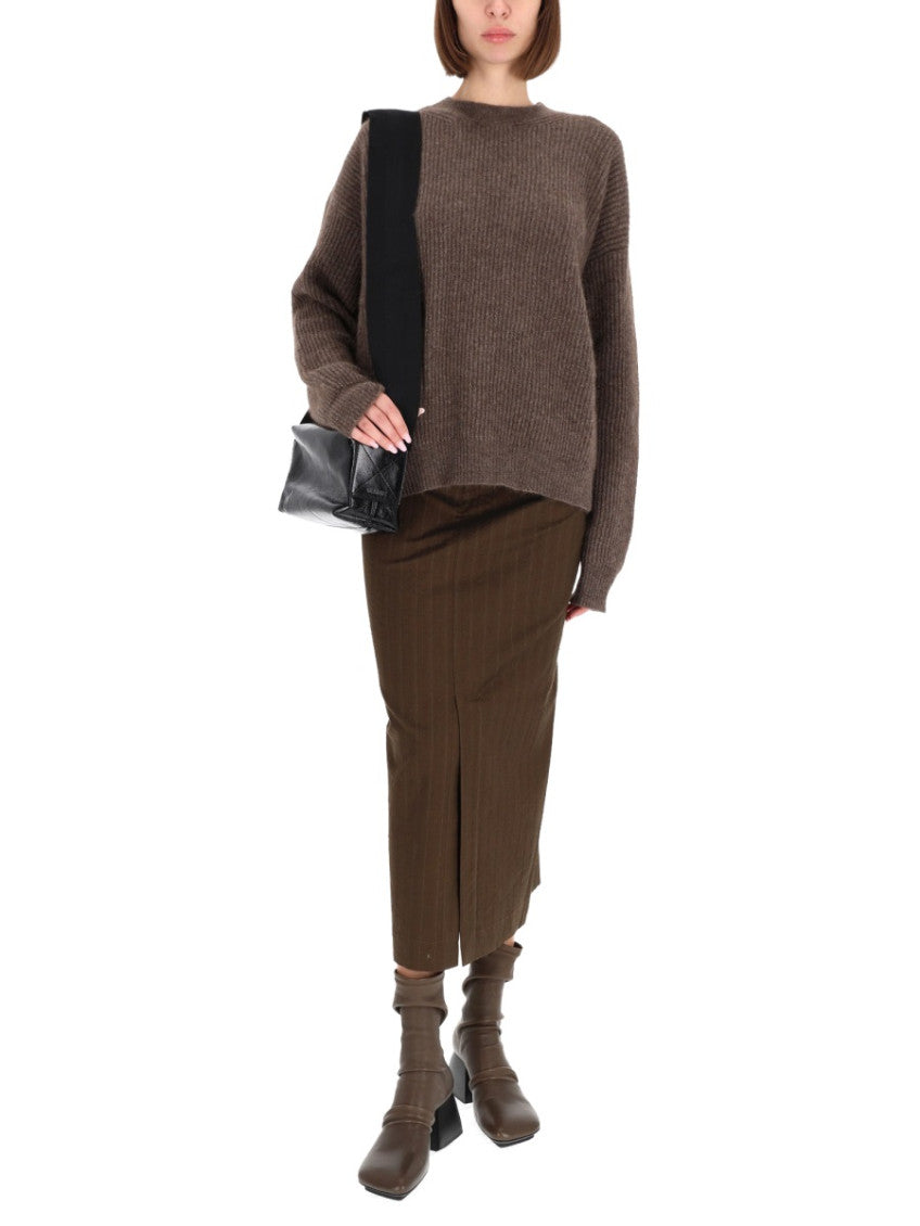 Beige Knitted Crew Neck Sweater 3