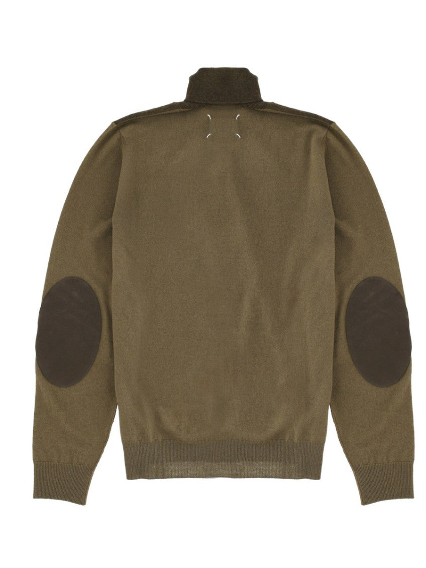 Khaki Color Block Turtle Neck Sweater 2
