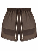 Brown Silk Solid Shorts 1