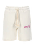 White Cotton Logo Shorts 1