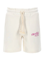 White Cotton Logo Shorts 1