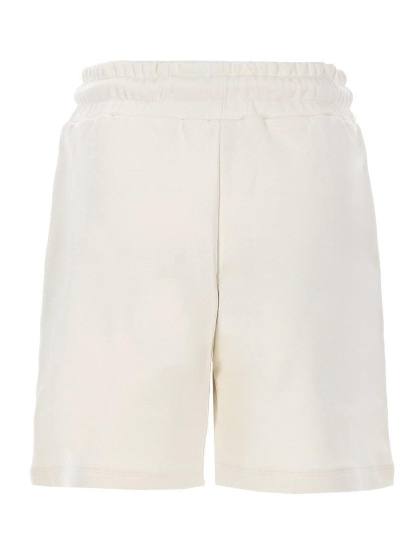 White Cotton Logo Shorts 2