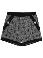 Black Tweed Checks Shorts 1