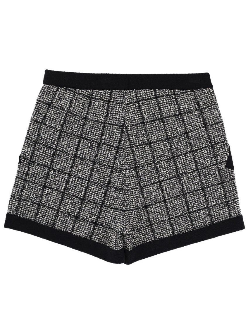 Black Tweed Checks Shorts 2