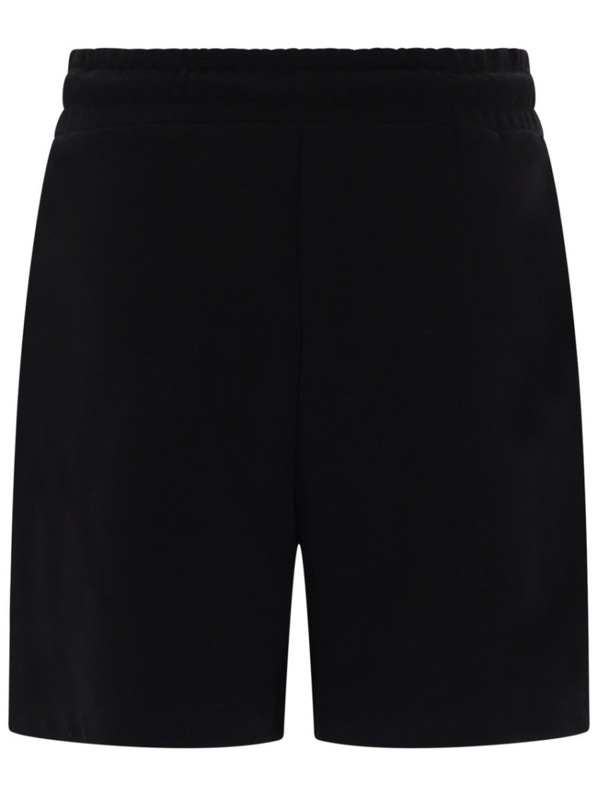 Black Cotton Logo Shorts 2