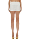 White Cotton Solid Shorts 1