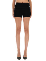 Black Cotton Solid Shorts 1