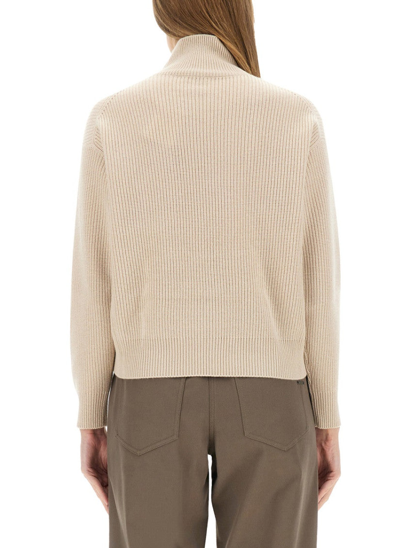 Beige Knitted Turtle Neck Sweater 2