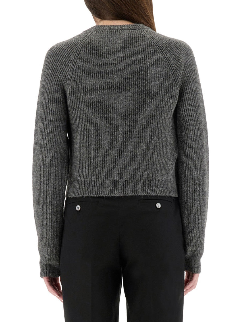 Grey Knitted Crew Neck Sweater 2