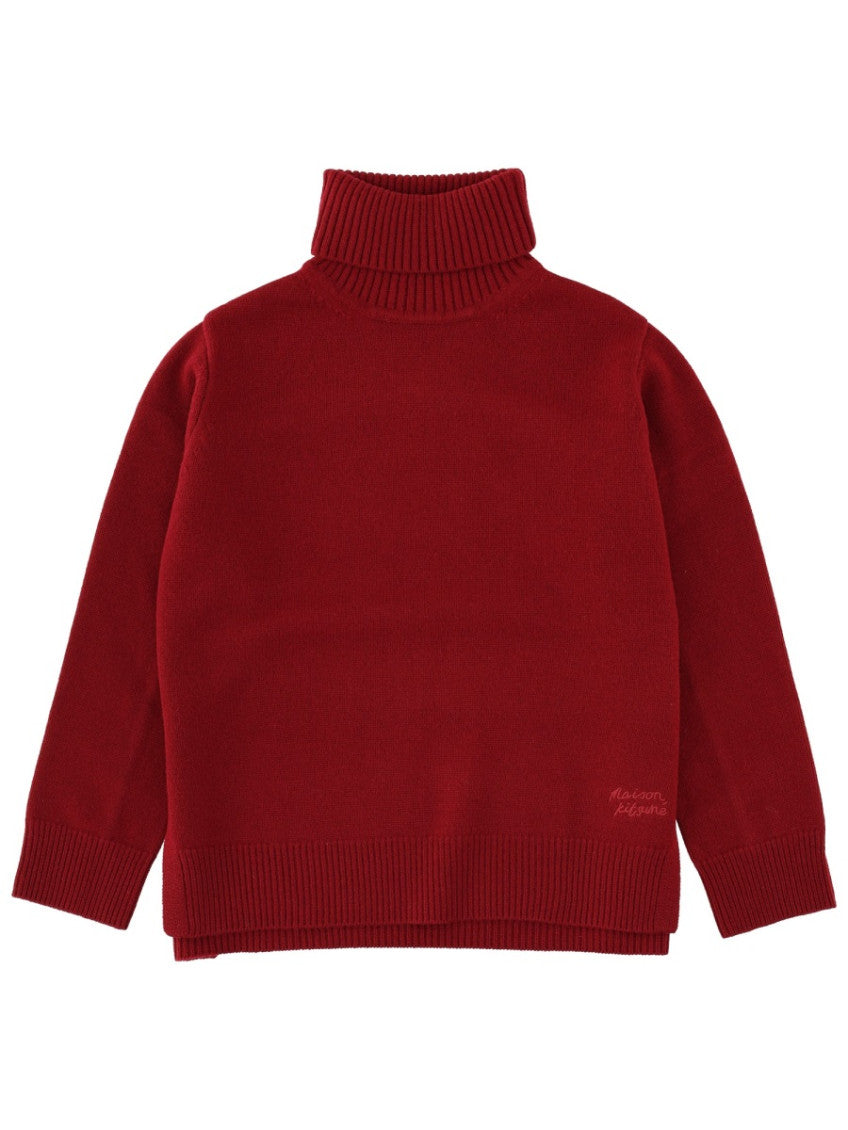 Red Solid Turtle Neck Sweater 1