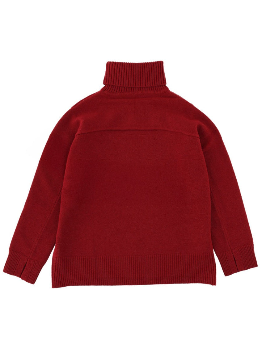 Red Solid Turtle Neck Sweater 2