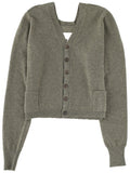 Green Solid V Neck Sweater 1