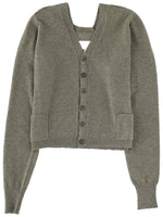 Green Solid V Neck Sweater 1