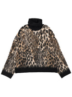Leopard Animal Print Turtle Neck Sweater 1