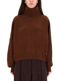 Brown Solid Turtle Neck Sweater 1