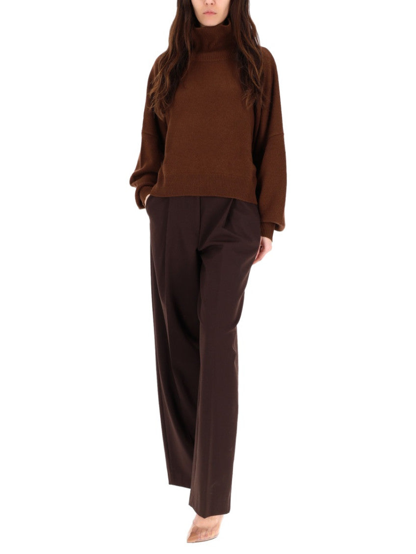 Brown Solid Turtle Neck Sweater 2