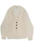 Beige Solid V Neck Cardigan 1