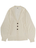 Beige Solid V Neck Cardigan 1