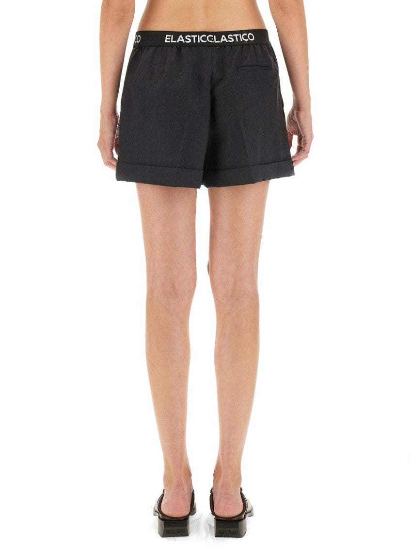Grey Wool Logo Shorts 2