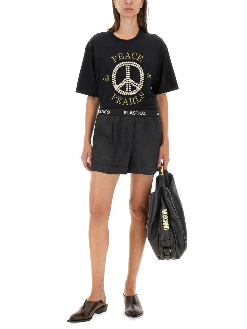 Grey Wool Logo Shorts 4