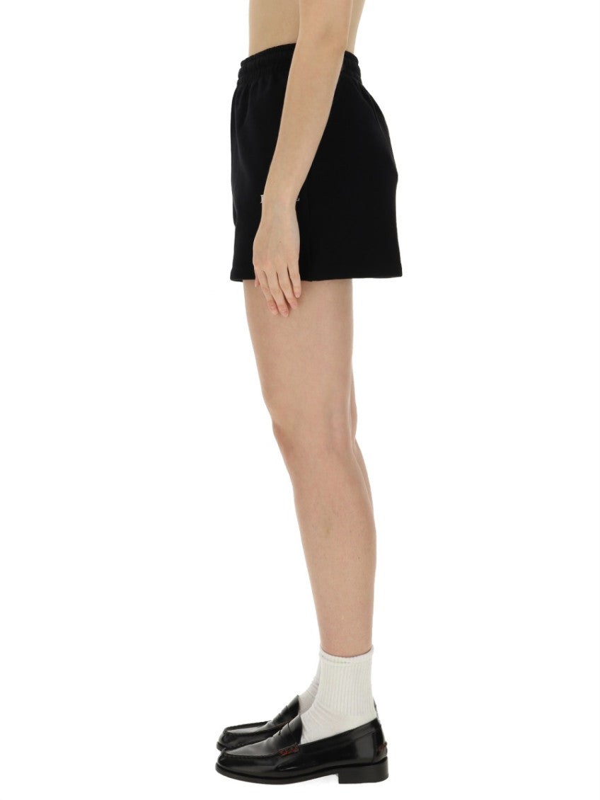 Black Cotton Logo Shorts 3