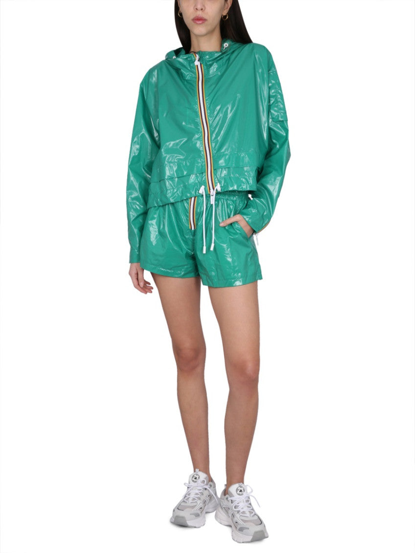 Green Solid Shorts 4