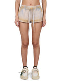 Beige Cotton Tie-Dye Shorts 1