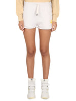 Off White Cotton Logo Shorts 1