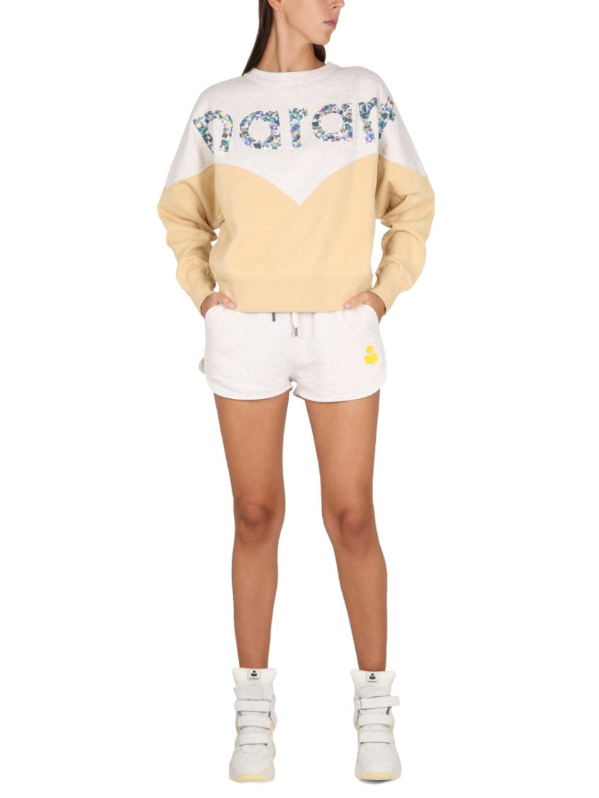 Off White Cotton Logo Shorts 4