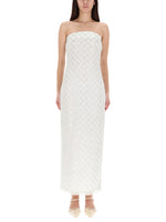 White Embellished Strapless Maxi Dress 1