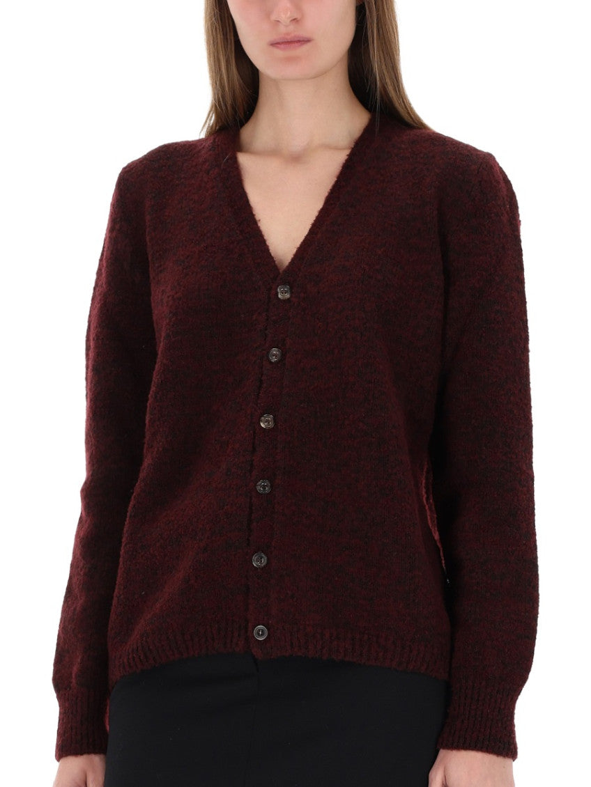 Brown Knitted V Neck Cardigan 4