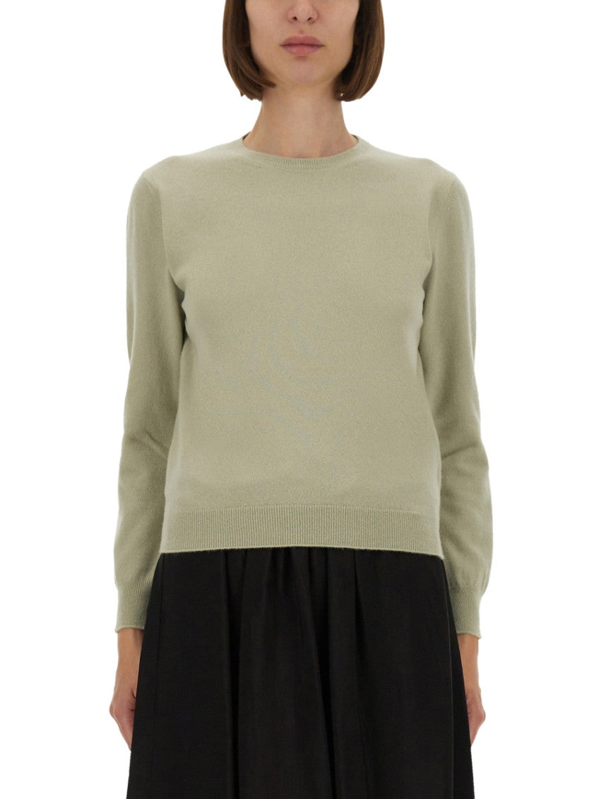 Green Solid Crew Neck Sweater 1