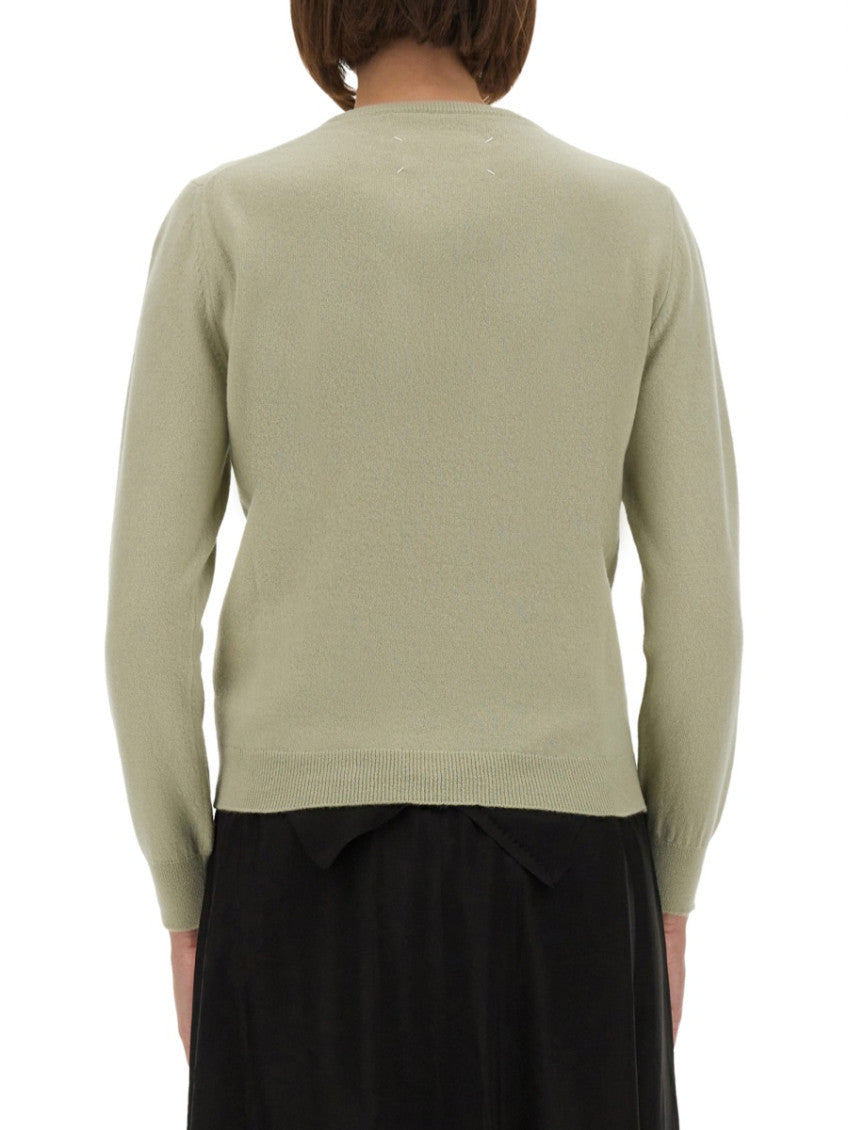 Green Solid Crew Neck Sweater 2