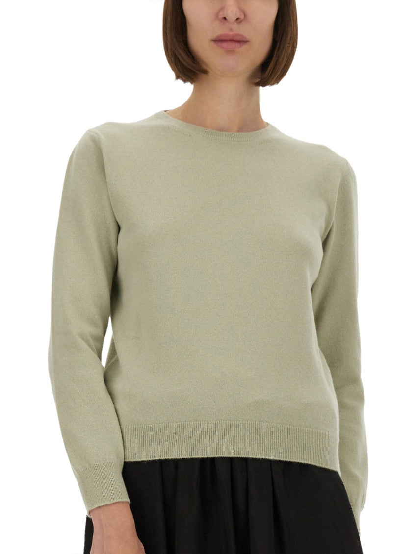Green Solid Crew Neck Sweater 3