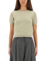 Green Solid Crew Neck Sweater 1