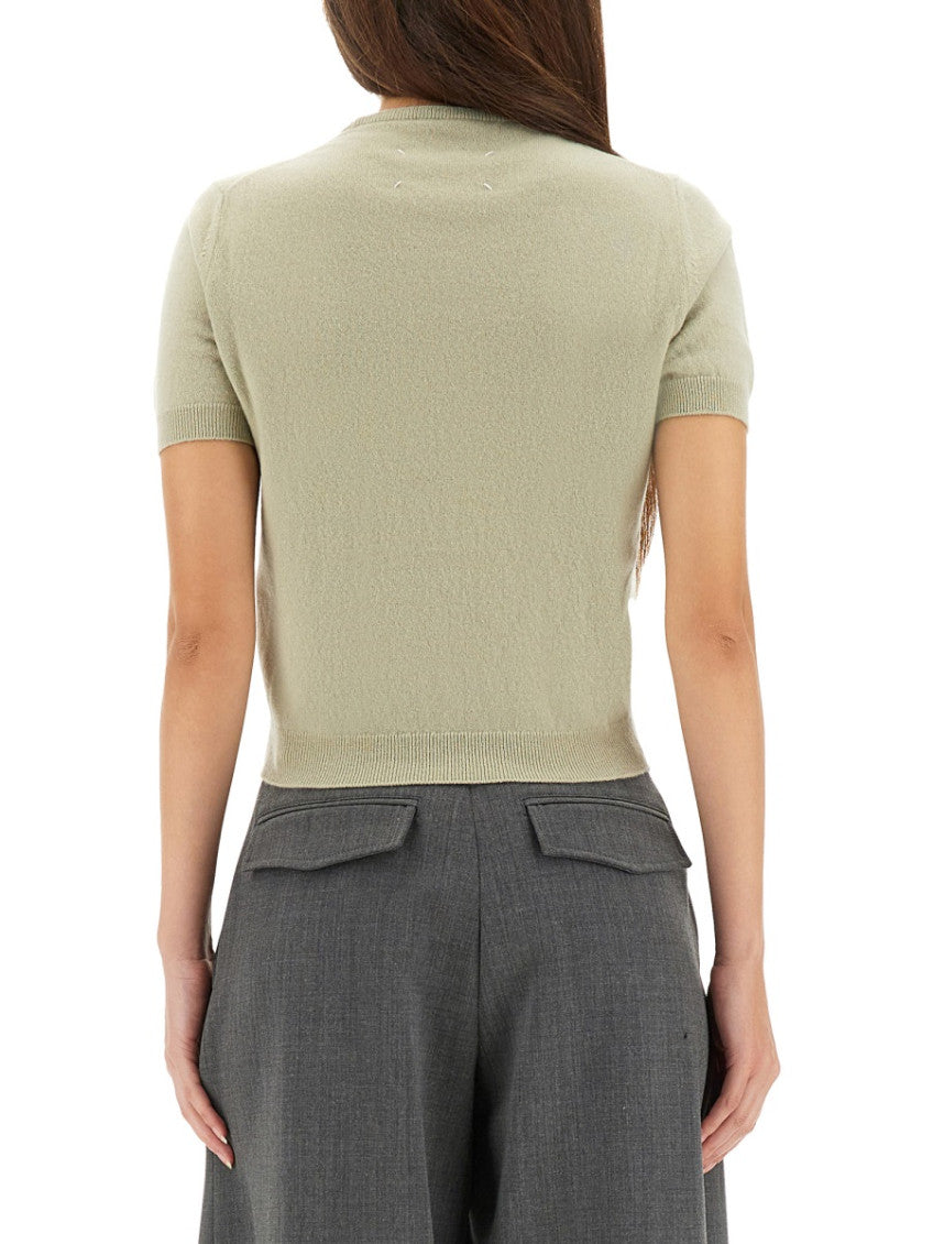 Green Solid Crew Neck Sweater 2