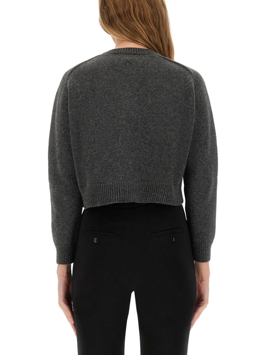 Grey Logo Crew Neck Cardigan 2